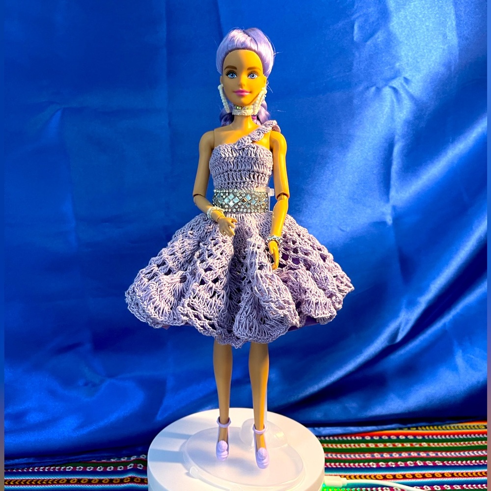 Barbie's Custom-Made Crochet dress.